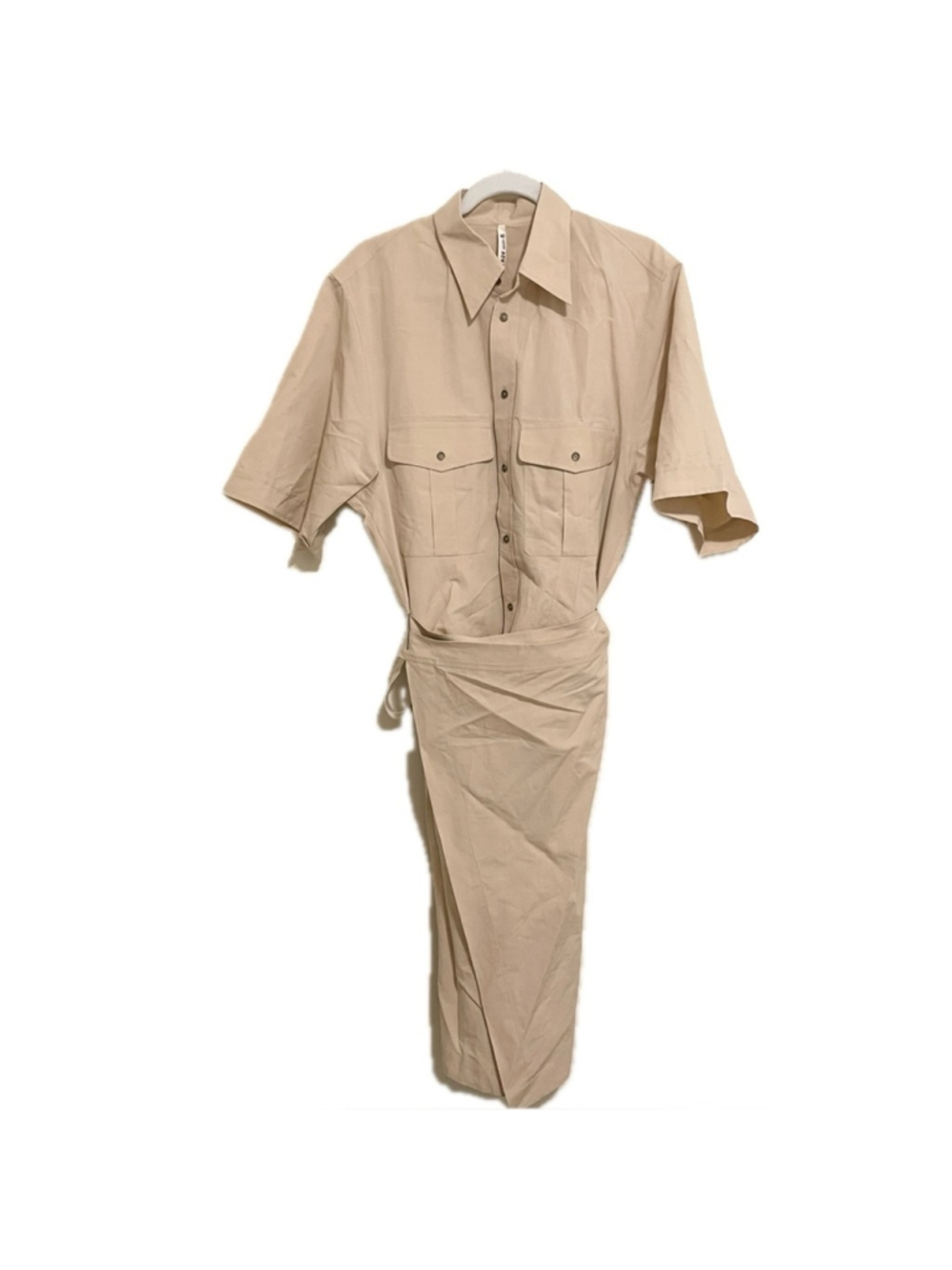 Petar Petrov Revenge Dress Resort 2024 Cotton Linen Tan Midi Sz 8 - Picture 7 of 16